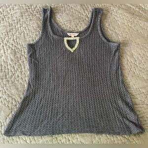 Juicy Couture Sparkly Gray Rhinestone Rayon Sleeveless Sweater Tank Top Medium